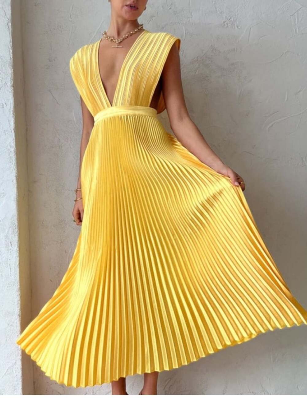 L'Idée Gala Gown Amber Pleated Dress